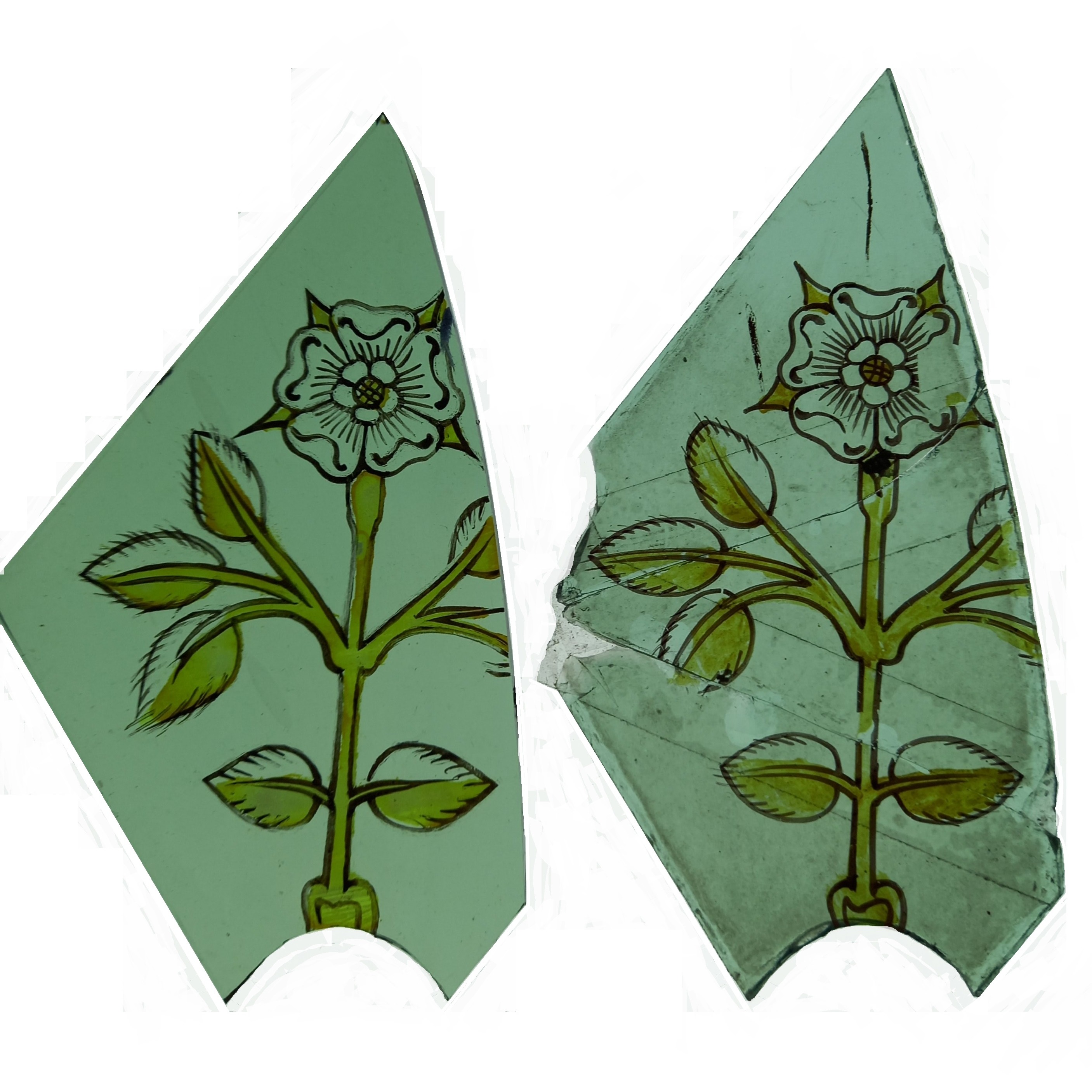 Wild Rose Panel — stained glass by Eleanor Carr