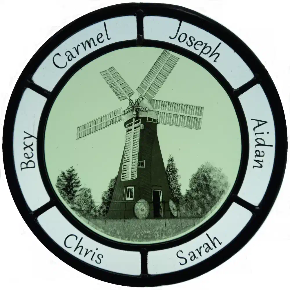 Holgate Windmill — stained glass by Ginkgo Glass