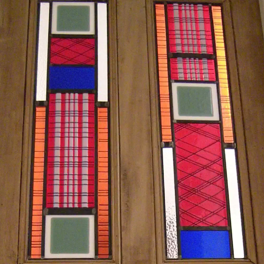 Block Pattern Playroom — stained glass by Ginkgo Glass