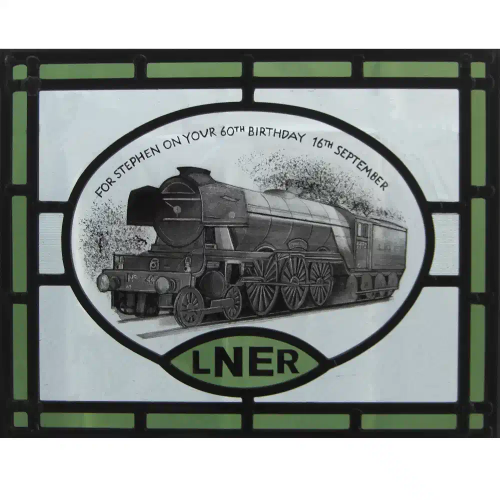 Flying Scotsman — stained glass by Ginkgo Glass