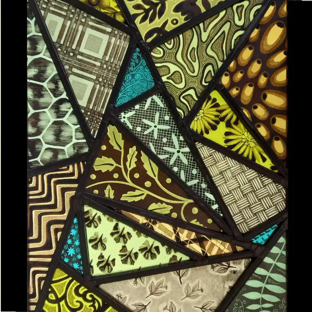 Triangle Patchwork — stained glass by Ginkgo Glass