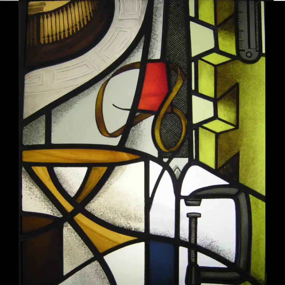 Woodworkers — stained glass by Ginkgo Glass